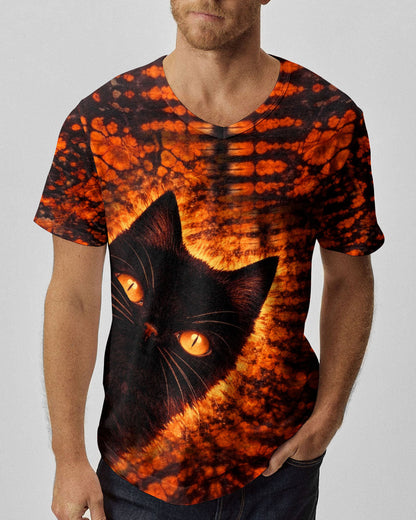 BLACK CAT BLACK & ORANGE SWIRL ALL OVER PRINT - TLHN0604261