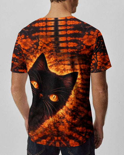 BLACK CAT BLACK & ORANGE SWIRL ALL OVER PRINT - TLHN0604261