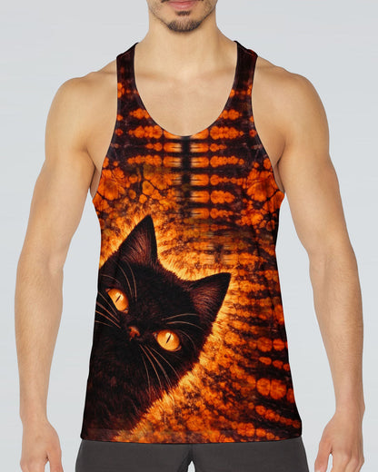 BLACK CAT BLACK & ORANGE SWIRL ALL OVER PRINT - TLHN0604261