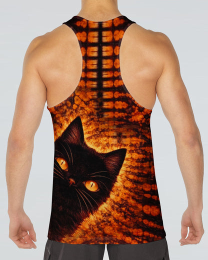 BLACK CAT BLACK & ORANGE SWIRL ALL OVER PRINT - TLHN0604261