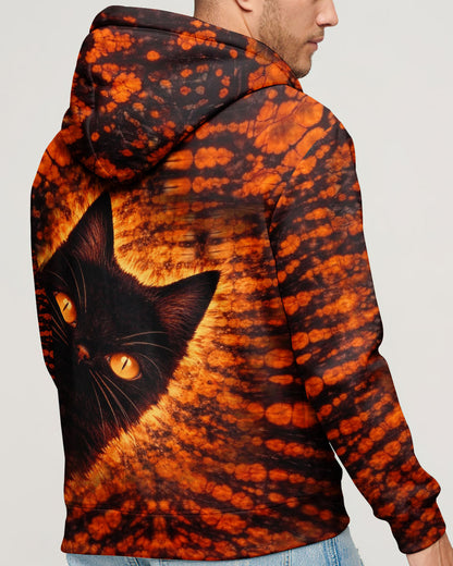 BLACK CAT BLACK & ORANGE SWIRL ALL OVER PRINT - TLHN0604261