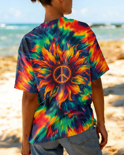 PEACE SUNFLOWER ART COLORFUL ALL OVER PRINT - TLHN0707263