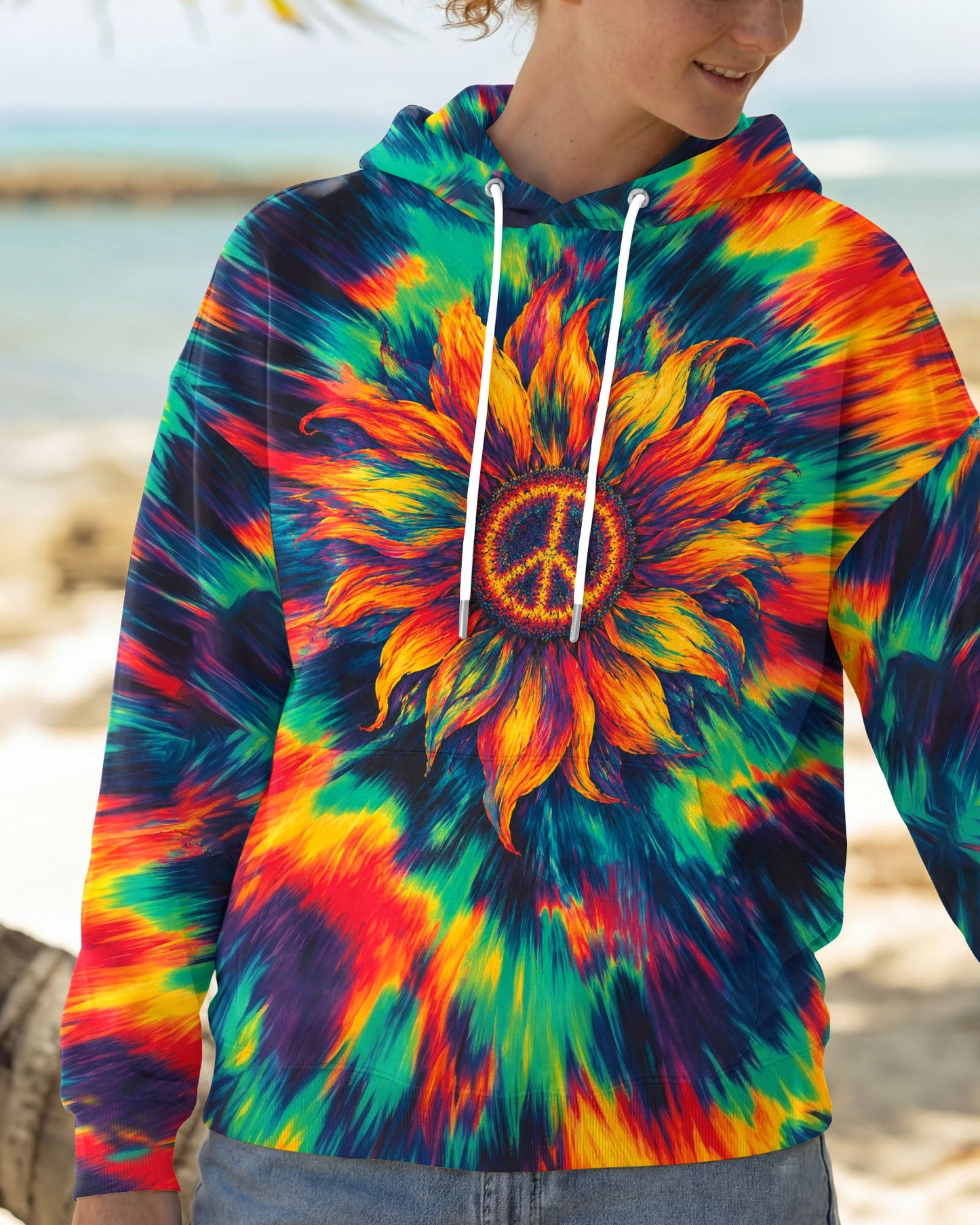 PEACE SUNFLOWER ART COLORFUL ALL OVER PRINT - TLHN0707263