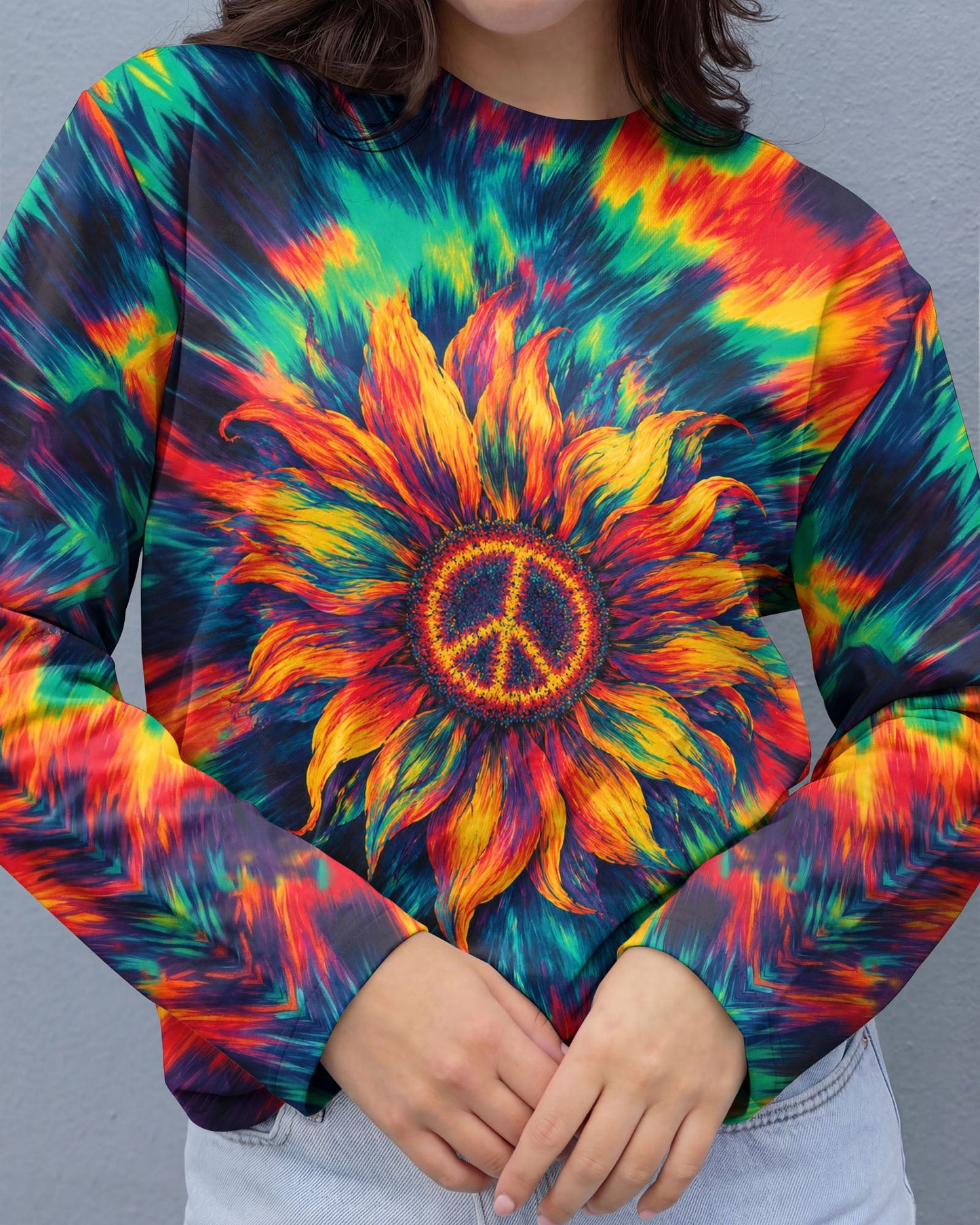 PEACE SUNFLOWER ART COLORFUL ALL OVER PRINT - TLHN0707263