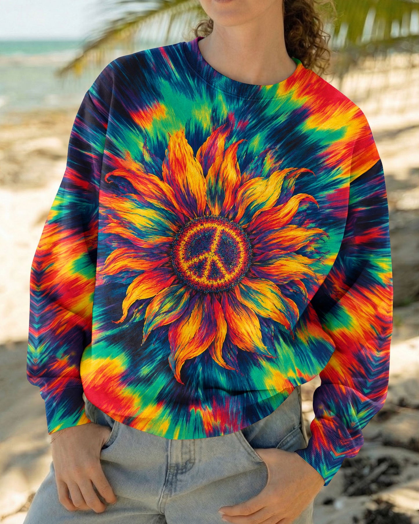 PEACE SUNFLOWER ART COLORFUL ALL OVER PRINT - TLHN0707263