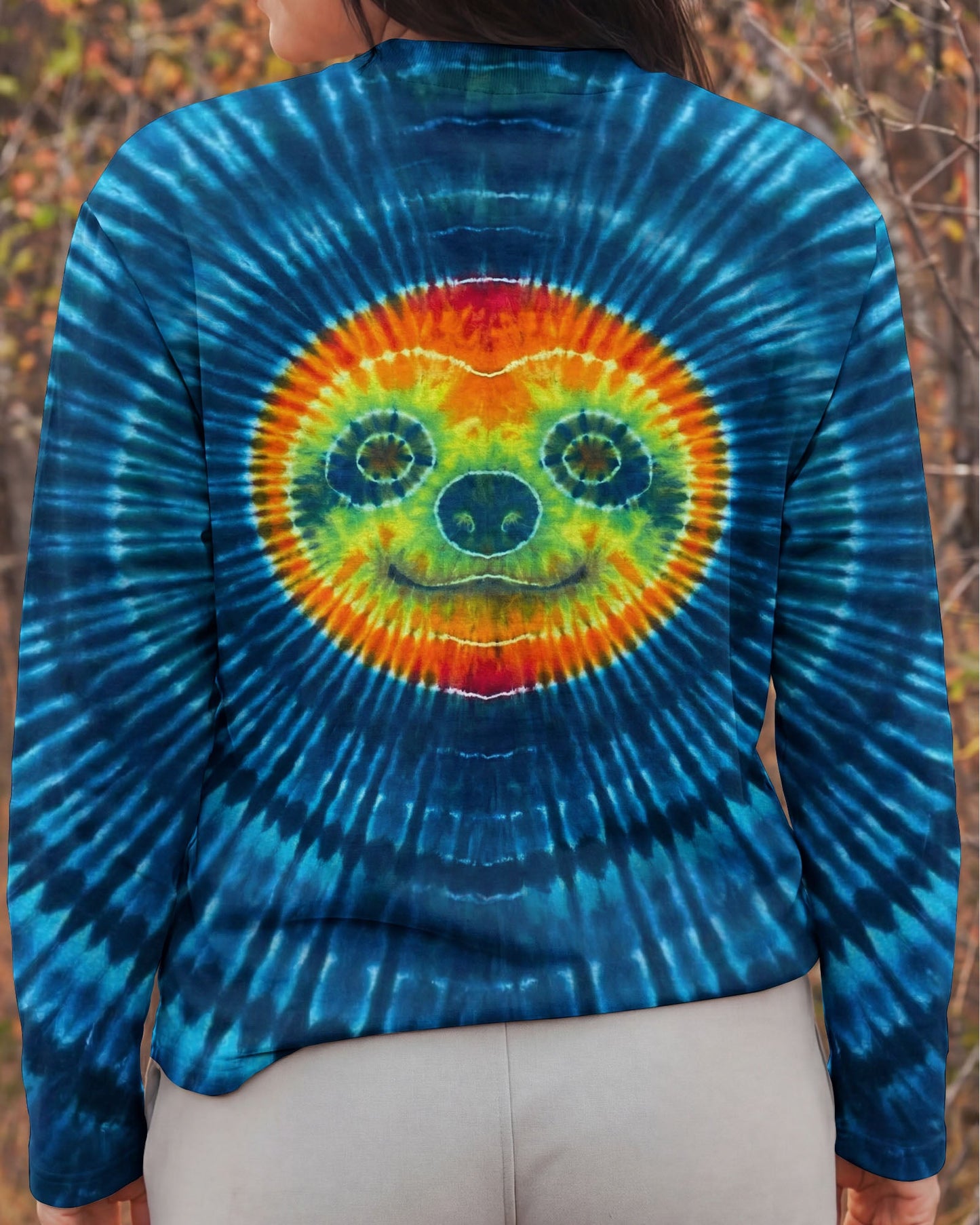 CUTE SLOTH FACE BLUE SWIRL ALL OVER PRINT - TLHN0904263