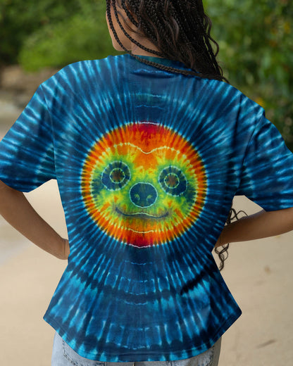 CUTE SLOTH FACE BLUE SWIRL ALL OVER PRINT - TLHN0904263