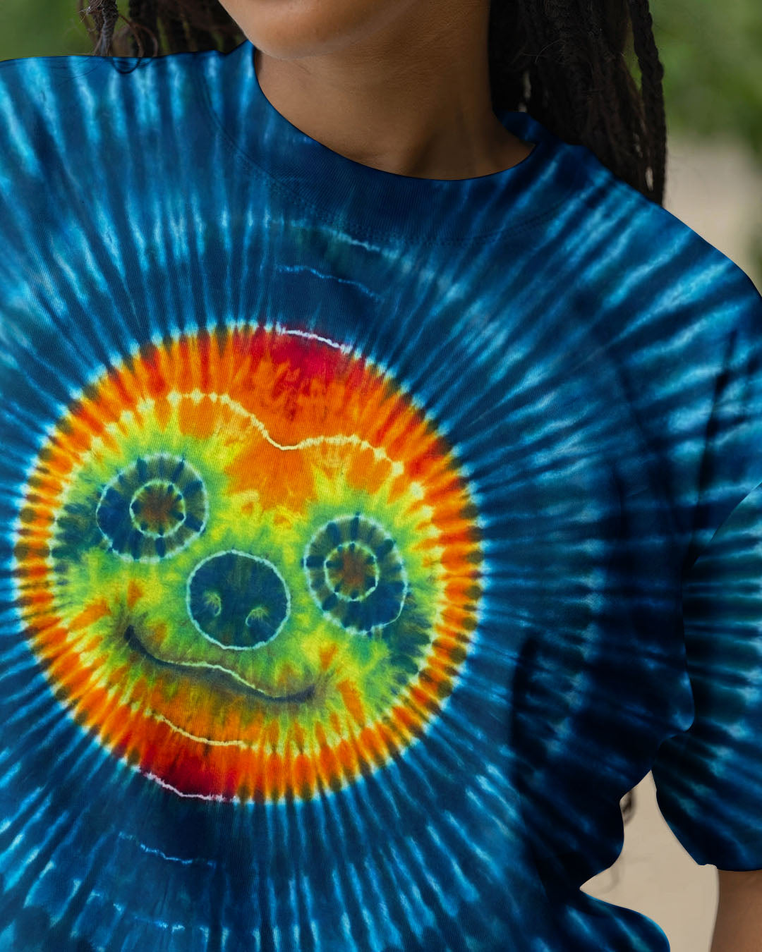 CUTE SLOTH FACE BLUE SWIRL ALL OVER PRINT - TLHN0904263