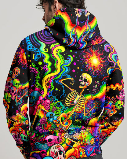 PSYCHEDELIC BOHO SKELETON SKULL  ALL OVER PRINT  - TLHN1205263