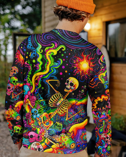 PSYCHEDELIC BOHO SKELETON SKULL  ALL OVER PRINT  - TLHN1205263