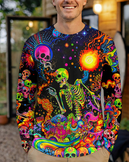 PSYCHEDELIC BOHO SKELETON SKULL  ALL OVER PRINT  - TLHN1205263