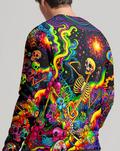 PSYCHEDELIC BOHO SKELETON SKULL  ALL OVER PRINT  - TLHN1205263
