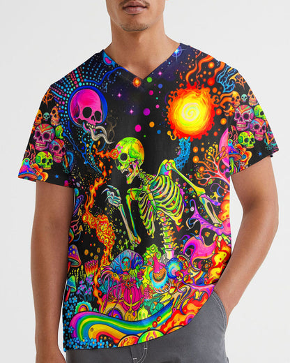 PSYCHEDELIC BOHO SKELETON SKULL  ALL OVER PRINT  - TLHN1205263
