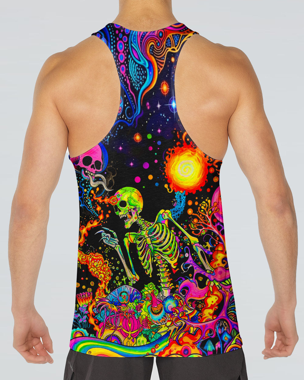 PSYCHEDELIC BOHO SKELETON SKULL  ALL OVER PRINT  - TLHN1205263