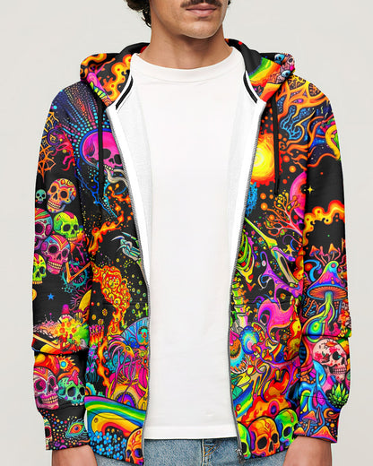 PSYCHEDELIC BOHO SKELETON SKULL  ALL OVER PRINT  - TLHN1205263