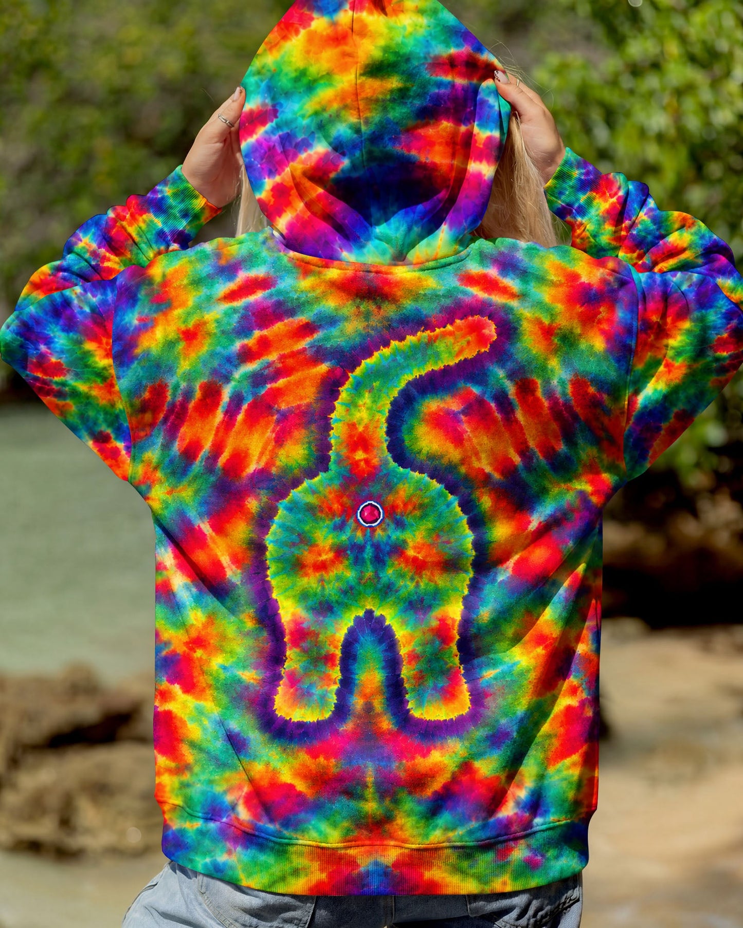 FUNNY CAT COLORFUL NEON BURST PATTERN ALL OVER PRINT  - TLHN1505261