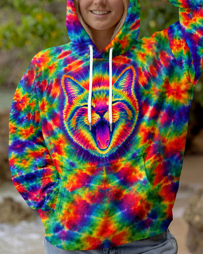 FUNNY CAT COLORFUL NEON BURST PATTERN ALL OVER PRINT  - TLHN1505261