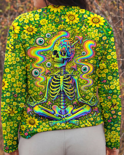 MELTING SKELETON SKULL FLOWER ALL OVER PRINT  - TLHN1505262