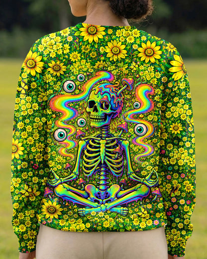 MELTING SKELETON SKULL FLOWER ALL OVER PRINT  - TLHN1505262