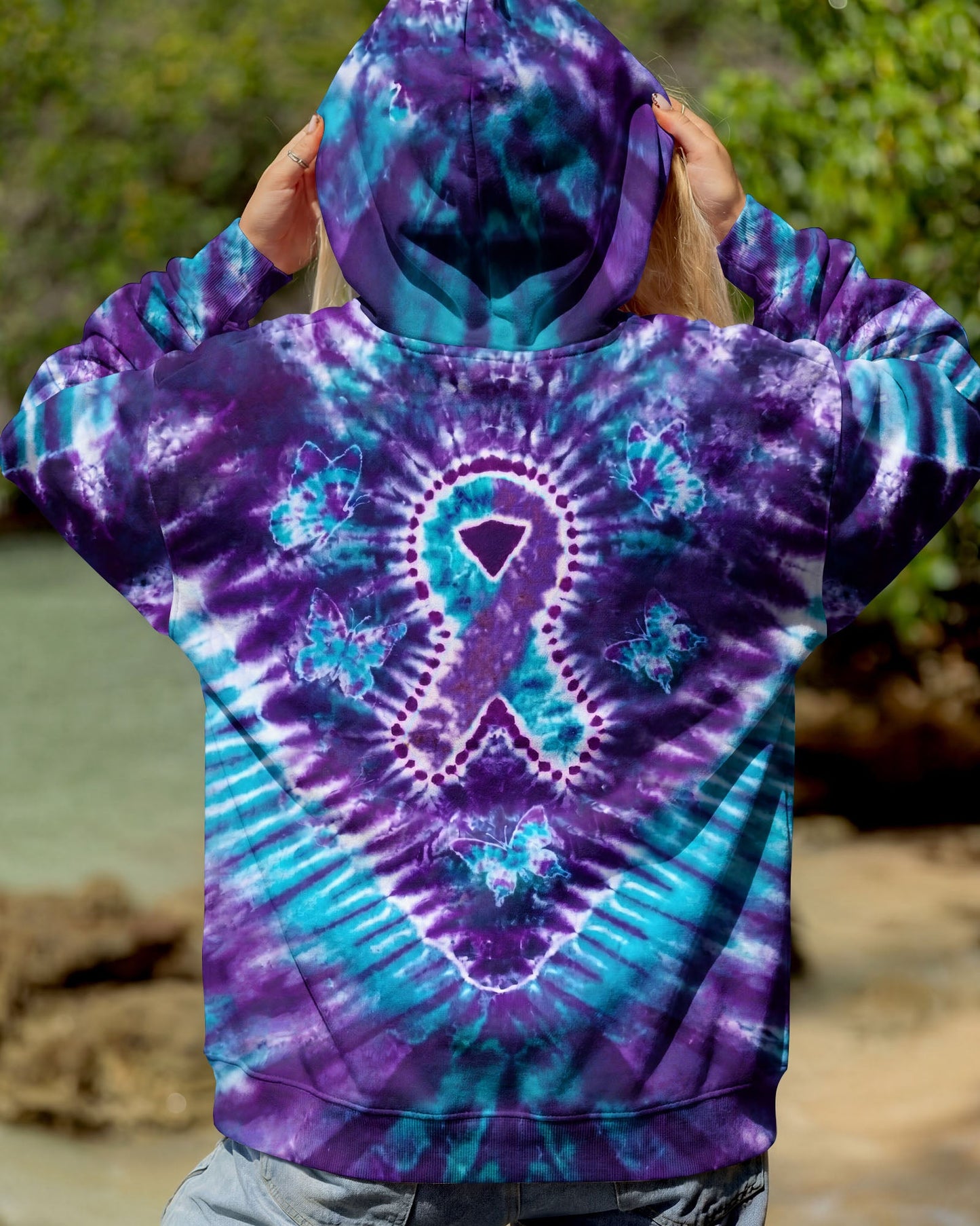 RIBBON BUTTERFLY SUICIDE PREVENTION AWARENESS ALL OVER PRINT - TLHN1704261