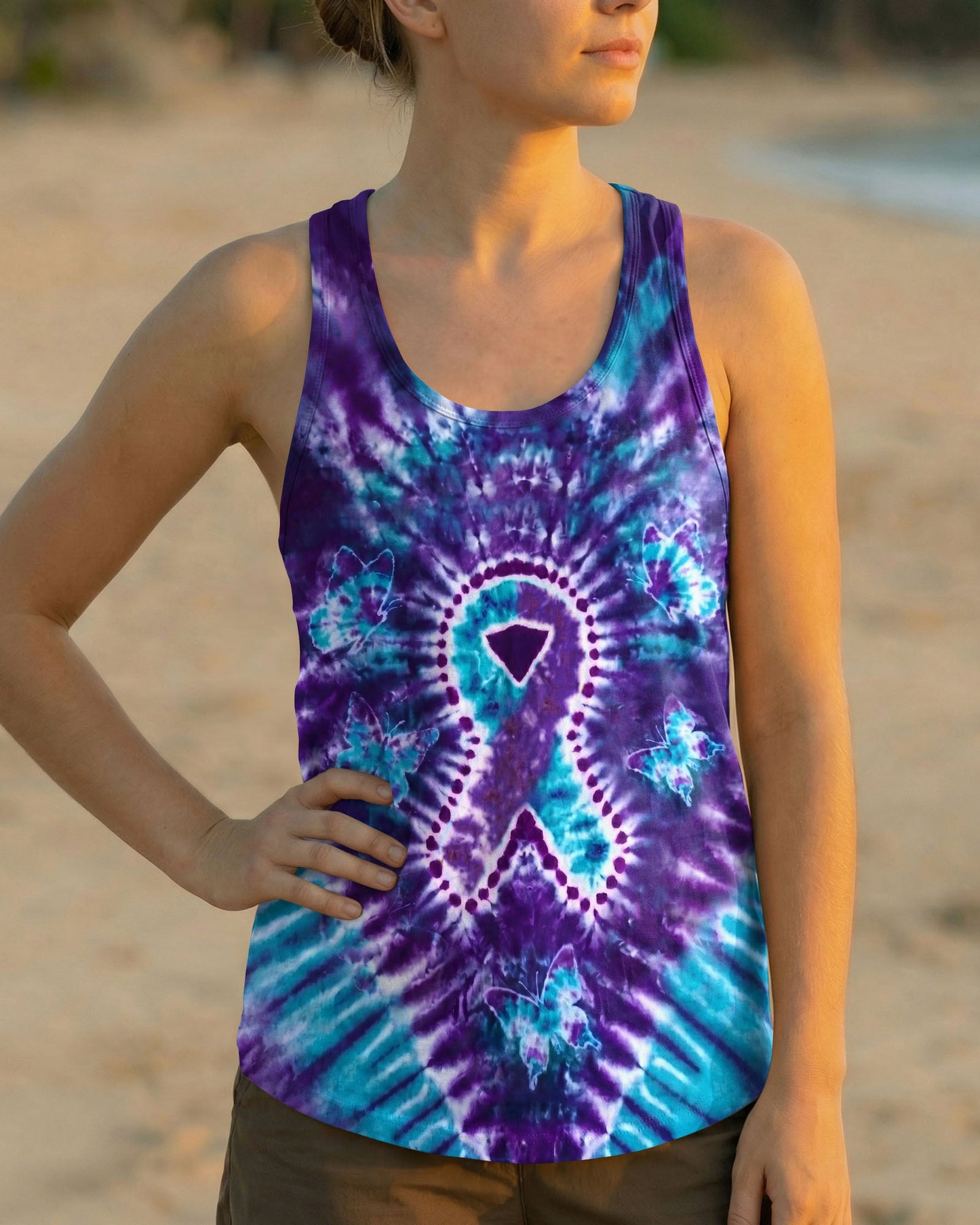 RIBBON BUTTERFLY SUICIDE PREVENTION AWARENESS ALL OVER PRINT - TLHN1704261