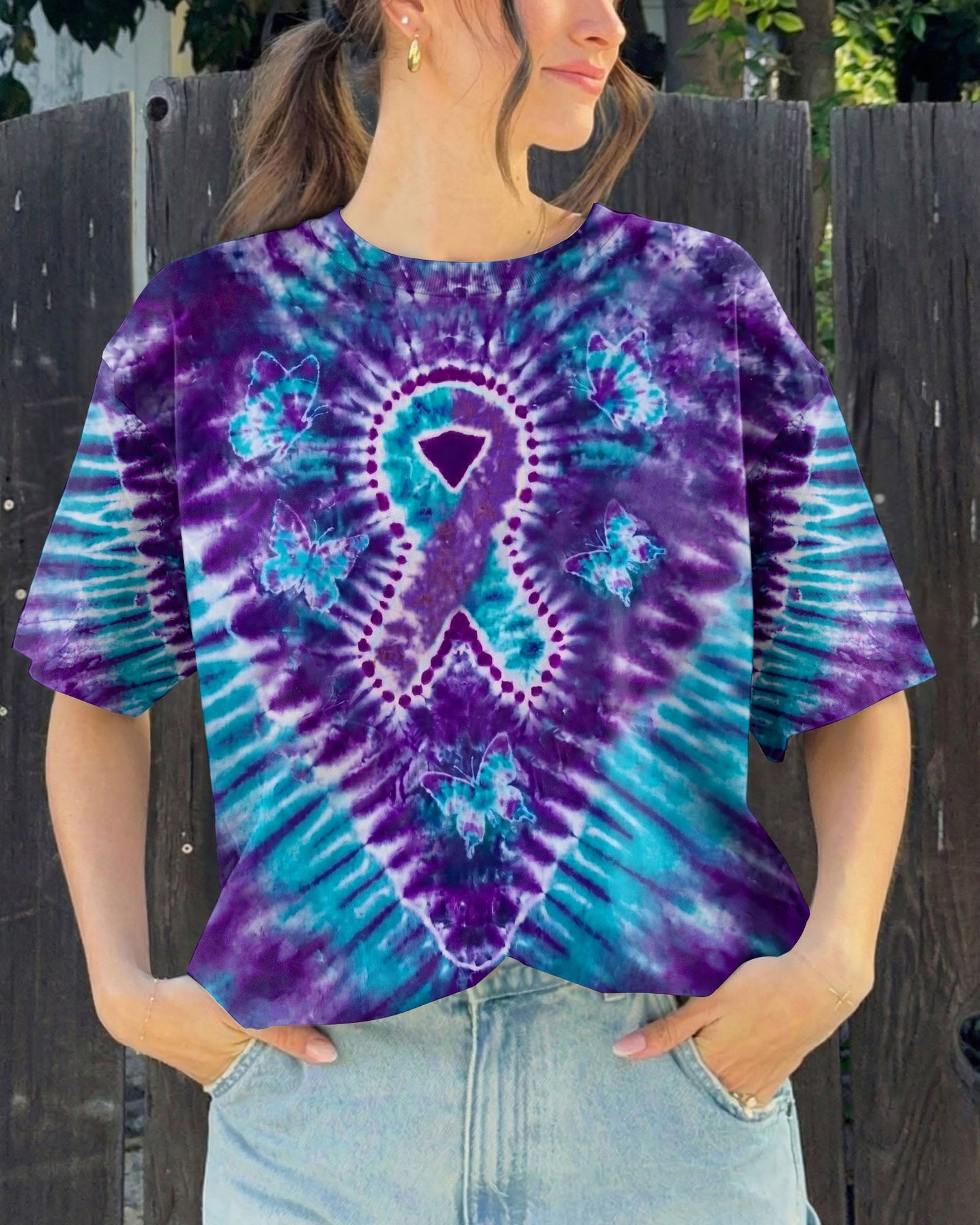 RIBBON BUTTERFLY SUICIDE PREVENTION AWARENESS ALL OVER PRINT - TLHN1704261