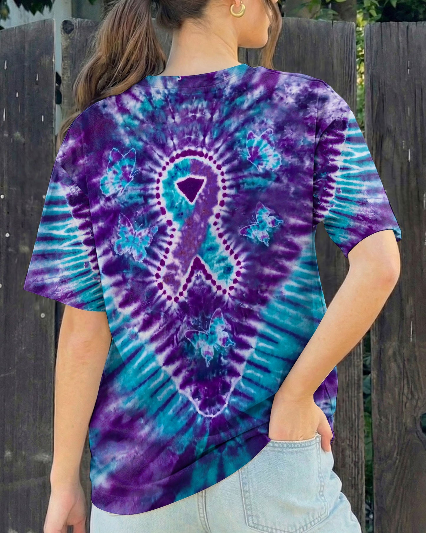 RIBBON BUTTERFLY SUICIDE PREVENTION AWARENESS ALL OVER PRINT - TLHN1704261