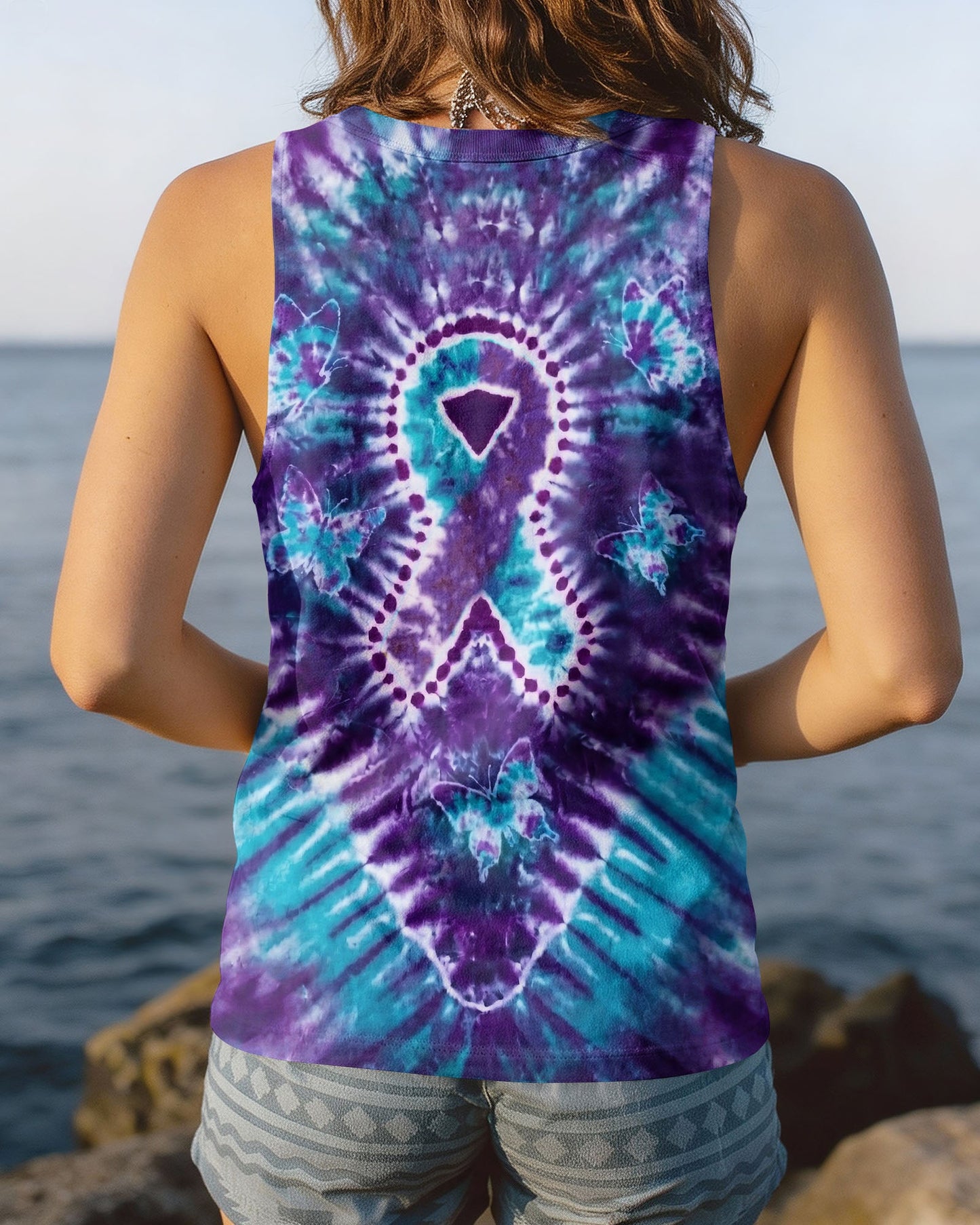 RIBBON BUTTERFLY SUICIDE PREVENTION AWARENESS ALL OVER PRINT - TLHN1704261