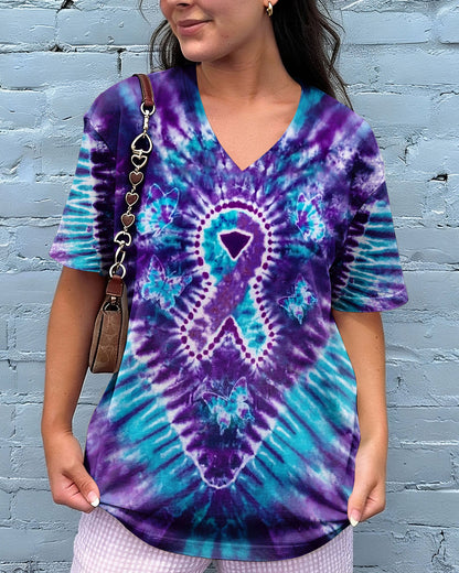 RIBBON BUTTERFLY SUICIDE PREVENTION AWARENESS ALL OVER PRINT - TLHN1704261
