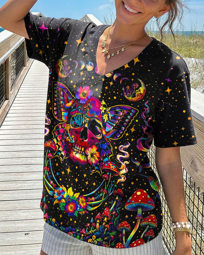 COSMIC SKULL HIPPIE BUTTERFLY ALL OVER PRINT - TLHN2104263
