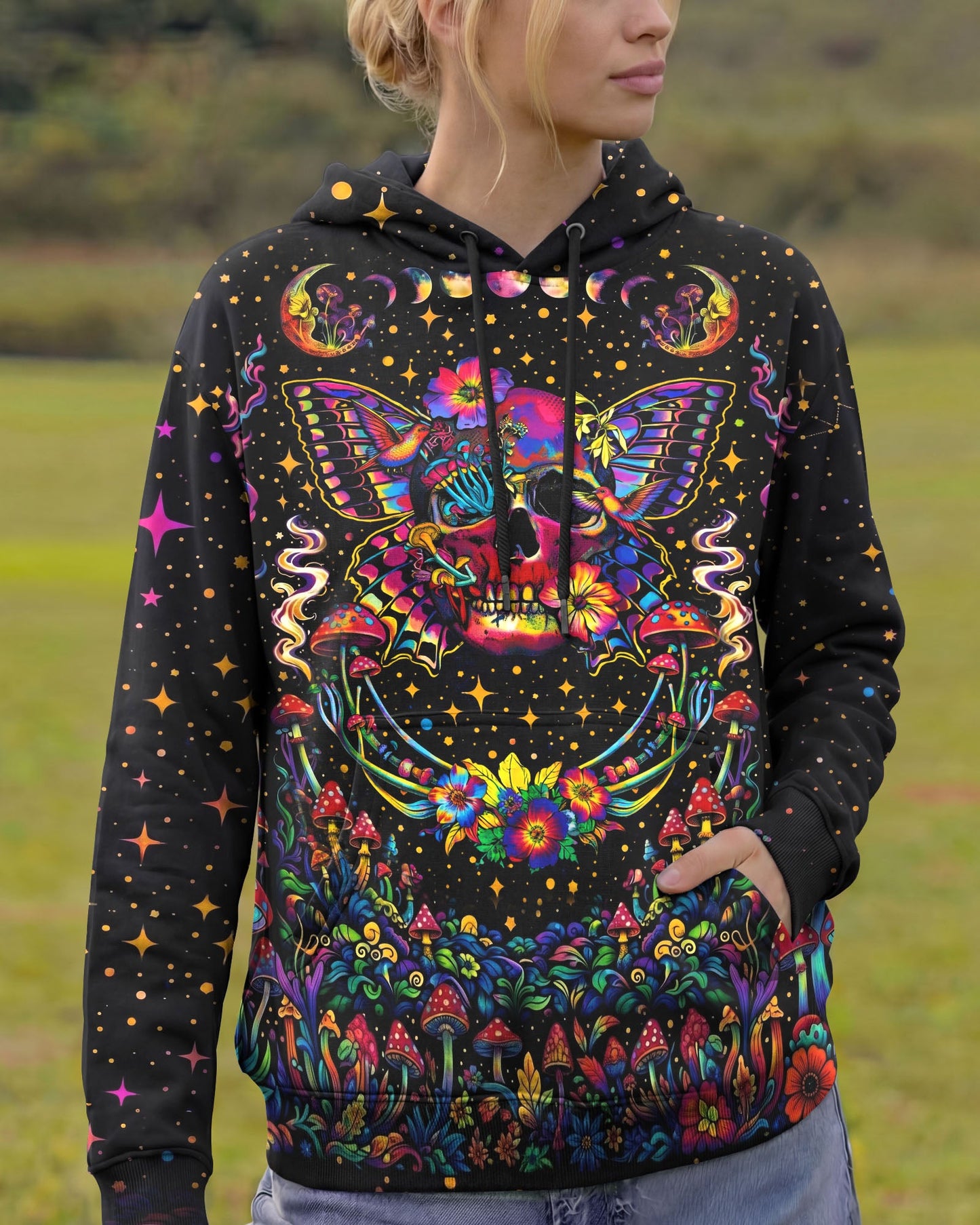 COSMIC SKULL HIPPIE BUTTERFLY ALL OVER PRINT - TLHN2104263