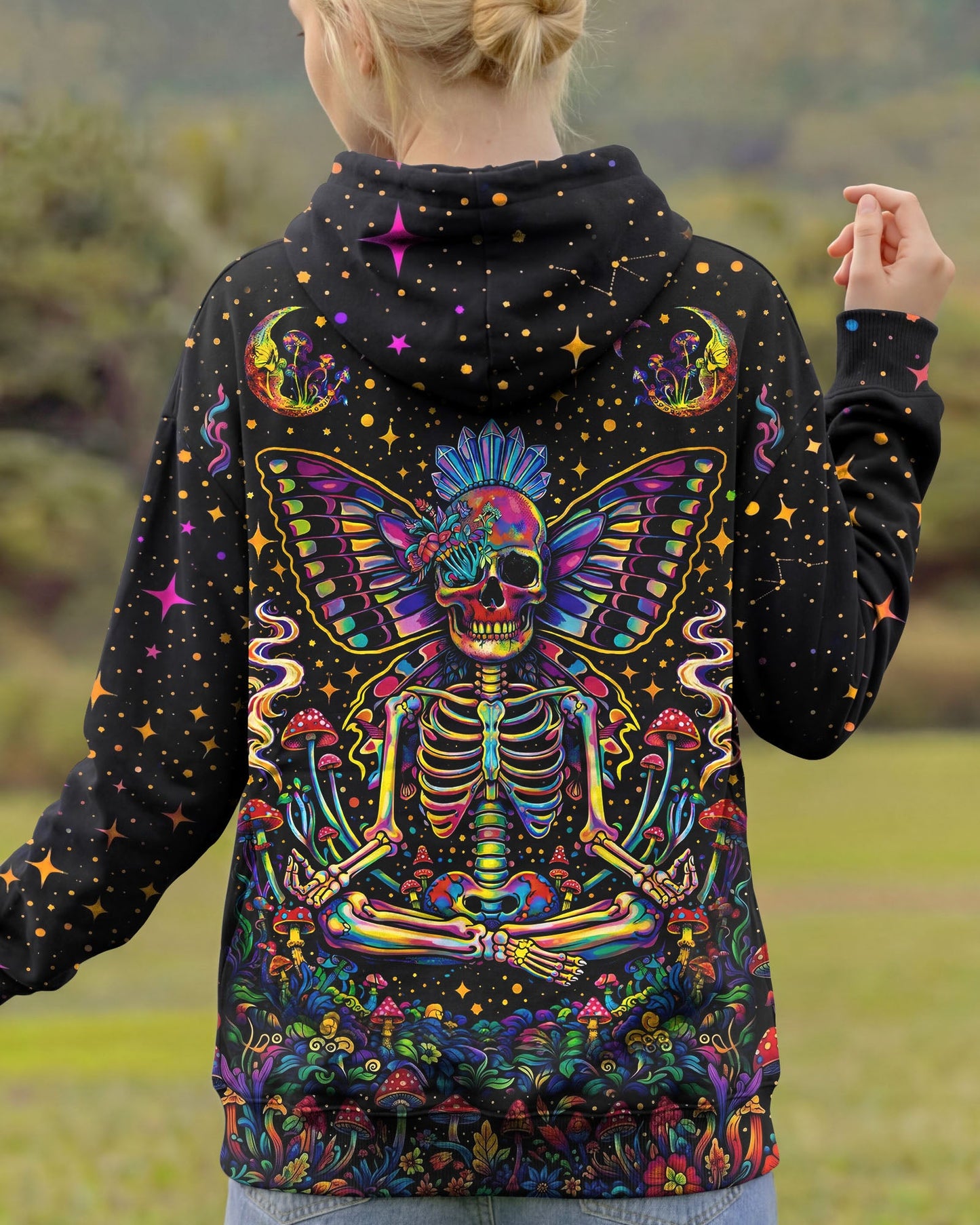 COSMIC SKULL HIPPIE BUTTERFLY ALL OVER PRINT - TLHN2104263