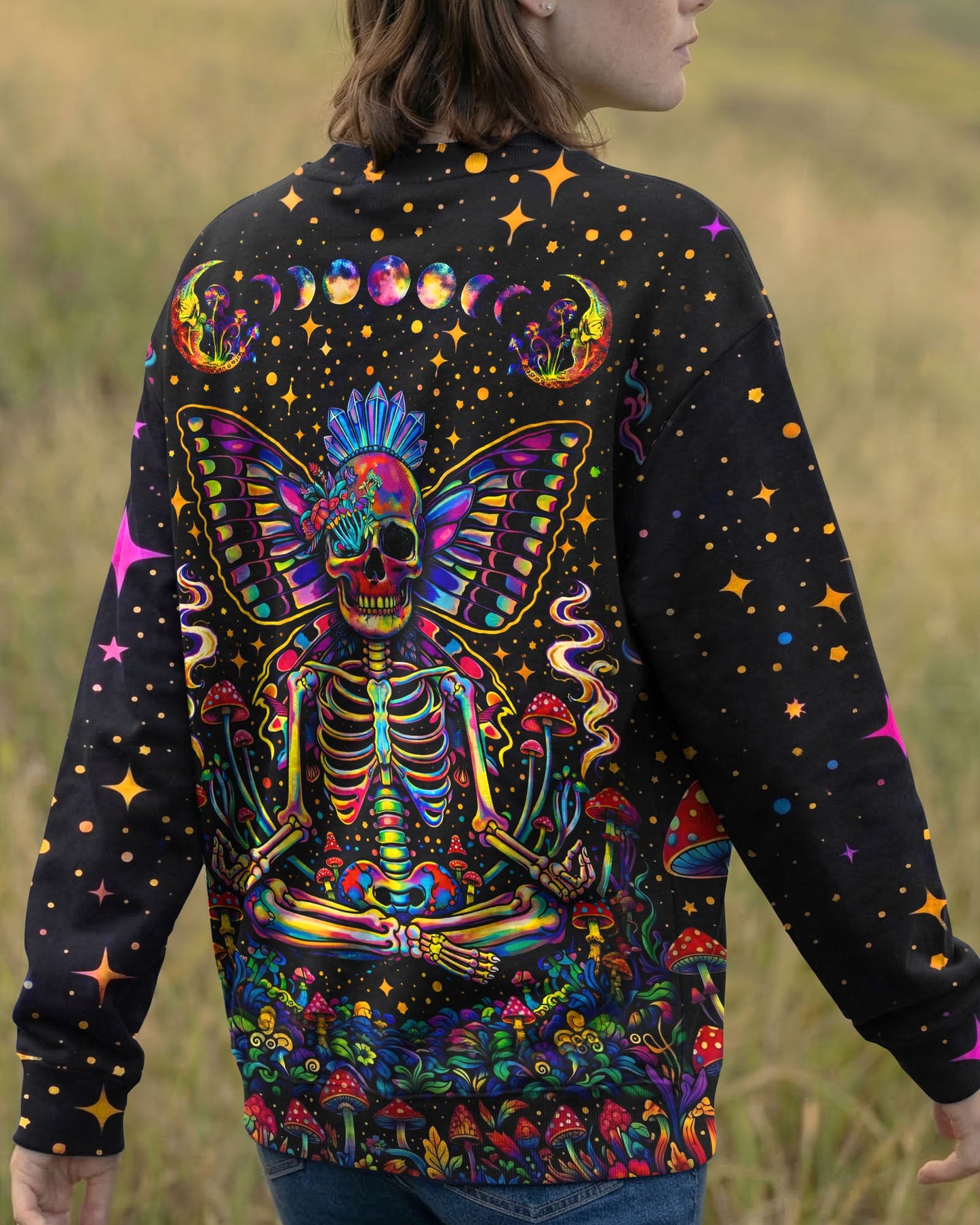 COSMIC SKULL HIPPIE BUTTERFLY ALL OVER PRINT - TLHN2104263