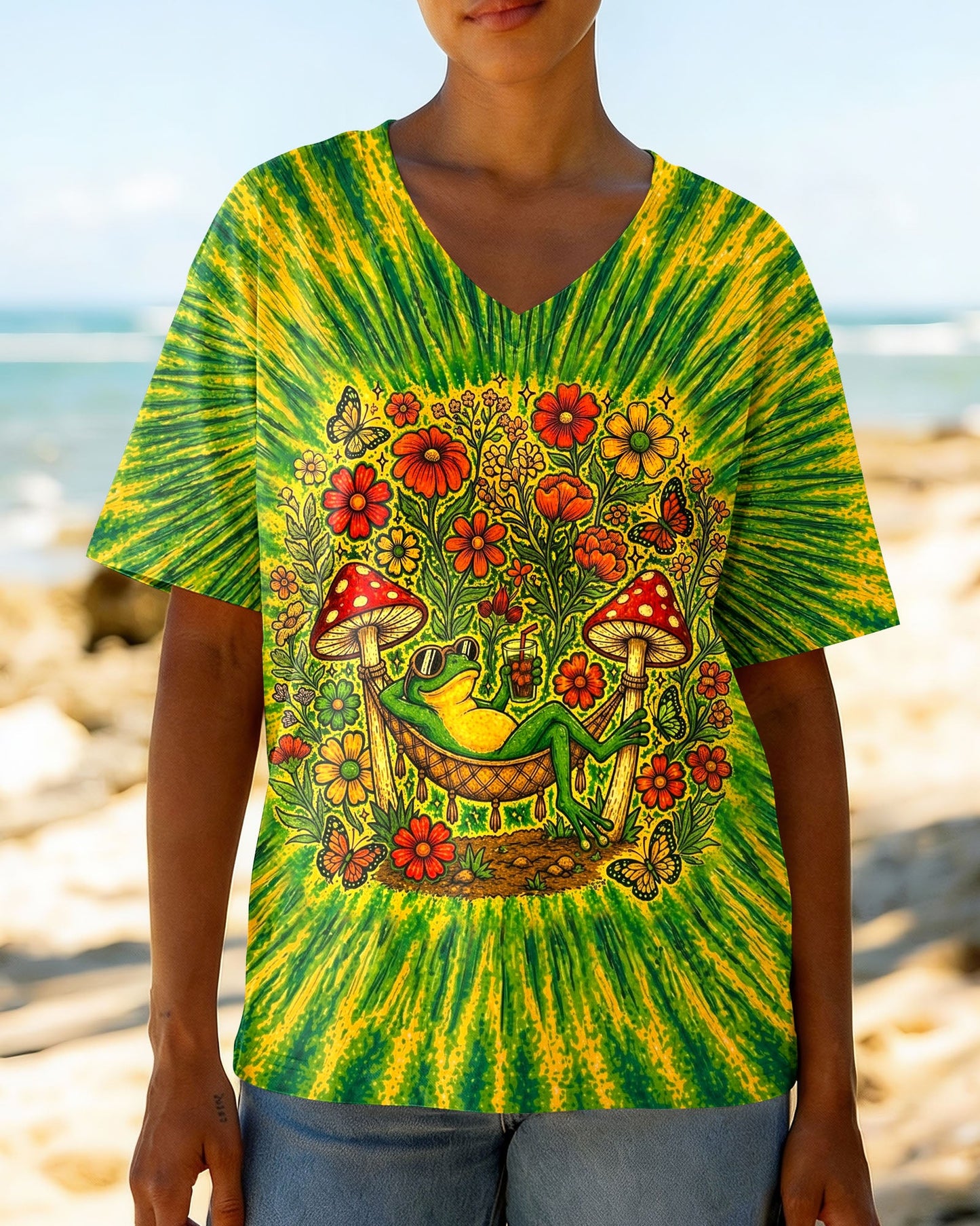 I WAS SIMPLY BORN TO DILLY DALLY FROG ALL OVER PRINT  - TLHN2404263