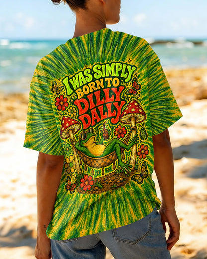 I WAS SIMPLY BORN TO DILLY DALLY FROG ALL OVER PRINT  - TLHN2404263