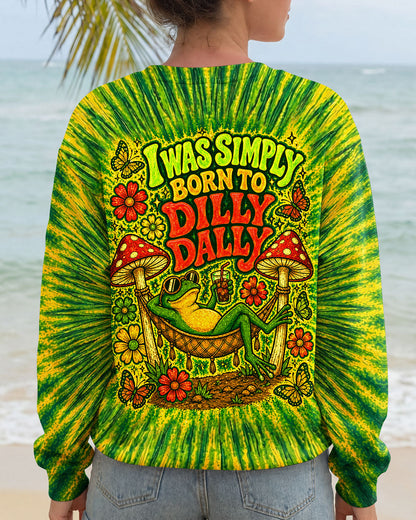 I WAS SIMPLY BORN TO DILLY DALLY FROG ALL OVER PRINT  - TLHN2404263