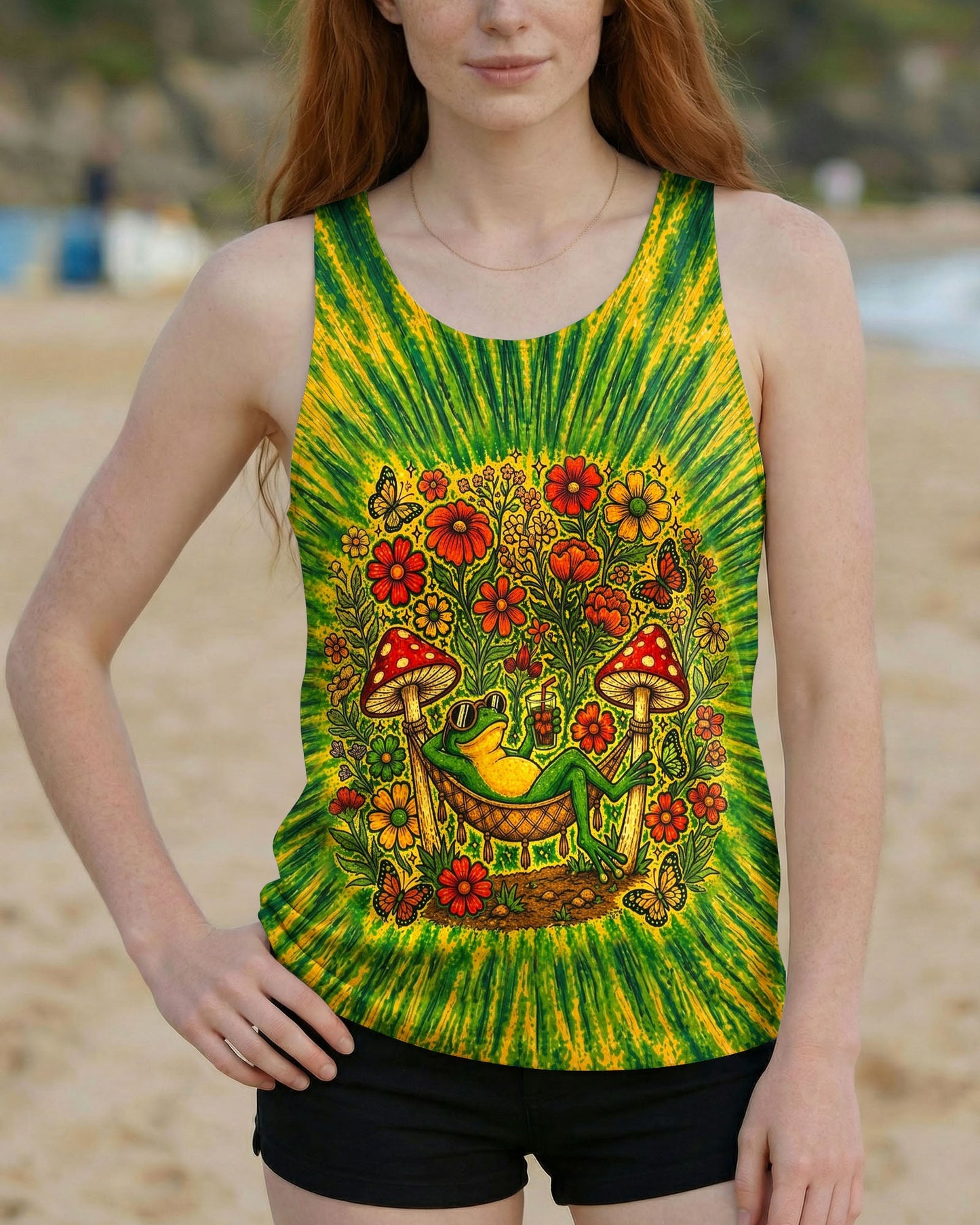 I WAS SIMPLY BORN TO DILLY DALLY FROG ALL OVER PRINT  - TLHN2404263