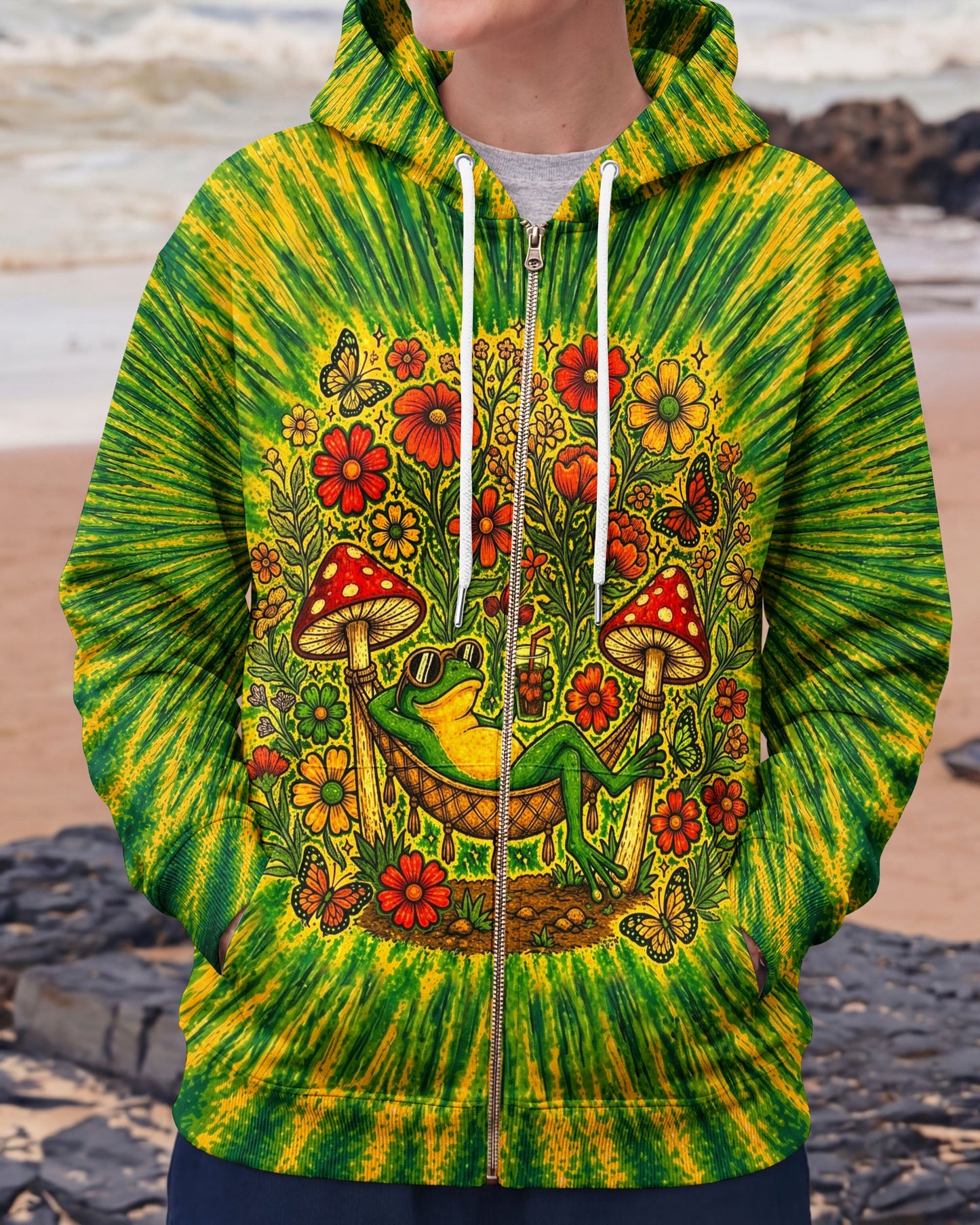 I WAS SIMPLY BORN TO DILLY DALLY FROG ALL OVER PRINT  - TLHN2404263