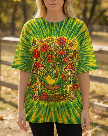 I WAS SIMPLY BORN TO DILLY DALLY FROG ALL OVER PRINT  - TLHN2404263