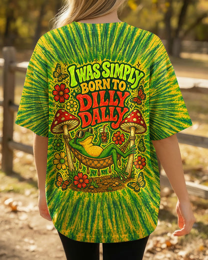 I WAS SIMPLY BORN TO DILLY DALLY FROG ALL OVER PRINT  - TLHN2404263