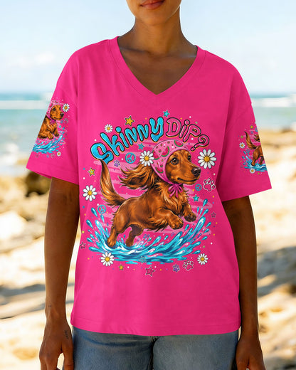 SKINNY DIP WIENER FLIP DACHSHUND DOG  ALL OVER PRINT - TLNO0306262