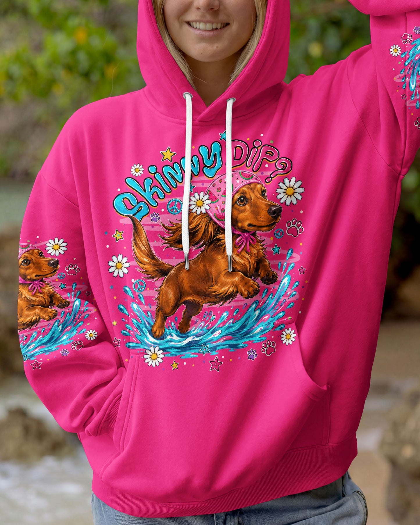 SKINNY DIP WIENER FLIP DACHSHUND DOG  ALL OVER PRINT - TLNO0306262