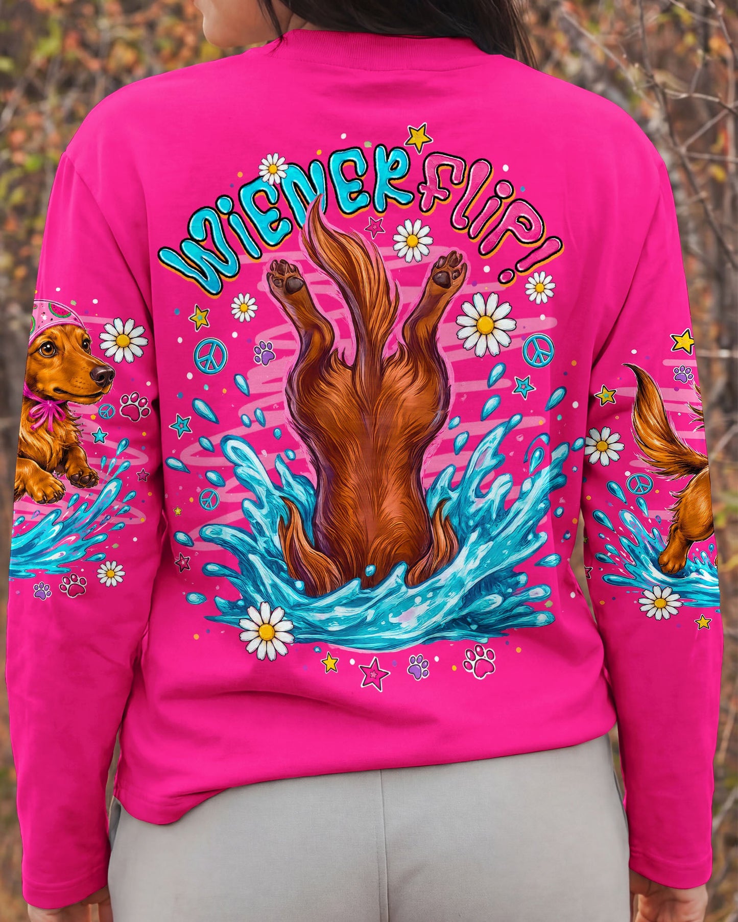 SKINNY DIP WIENER FLIP DACHSHUND DOG  ALL OVER PRINT - TLNO0306262