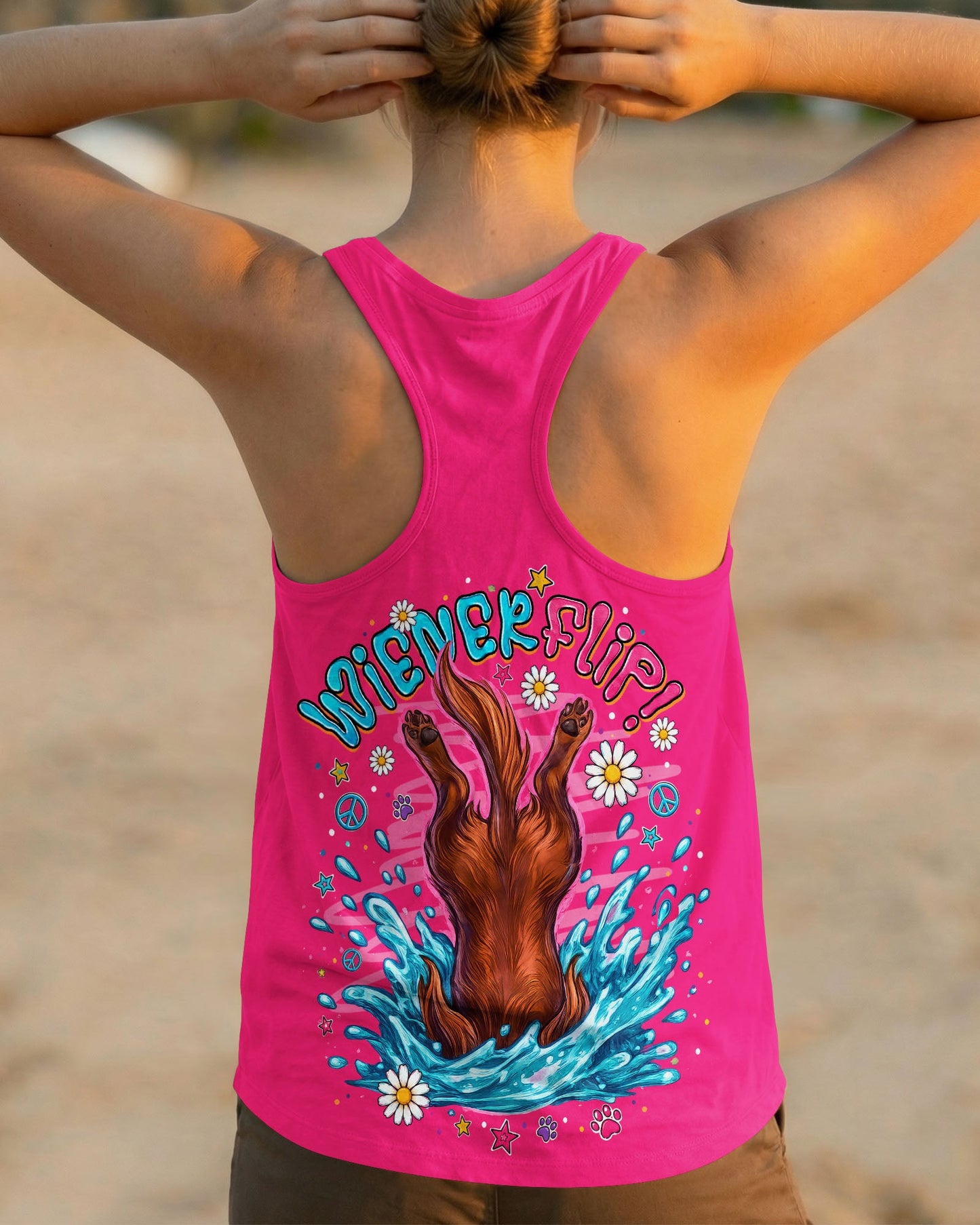 SKINNY DIP WIENER FLIP DACHSHUND DOG  ALL OVER PRINT - TLNO0306262