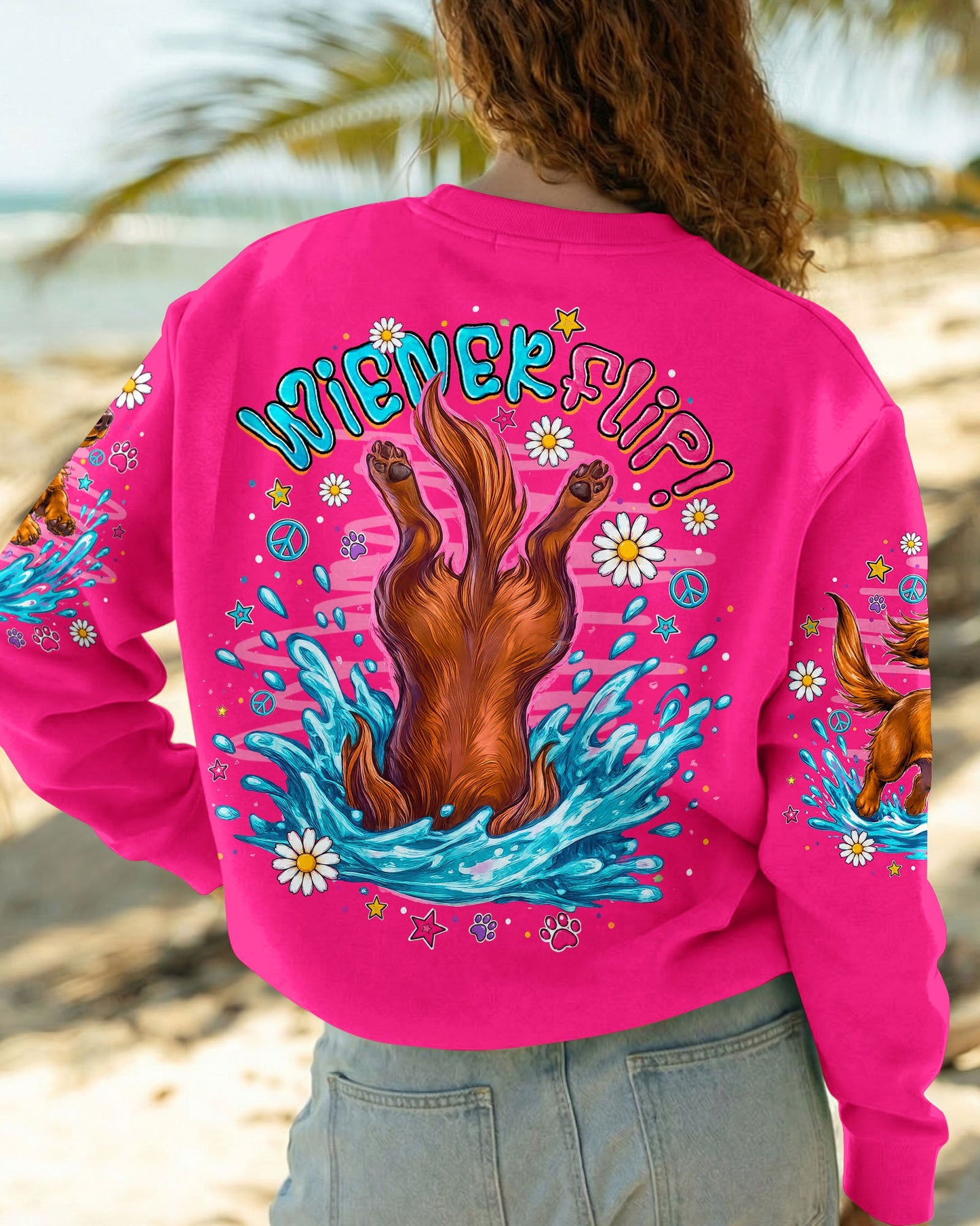 SKINNY DIP WIENER FLIP DACHSHUND DOG  ALL OVER PRINT - TLNO0306262