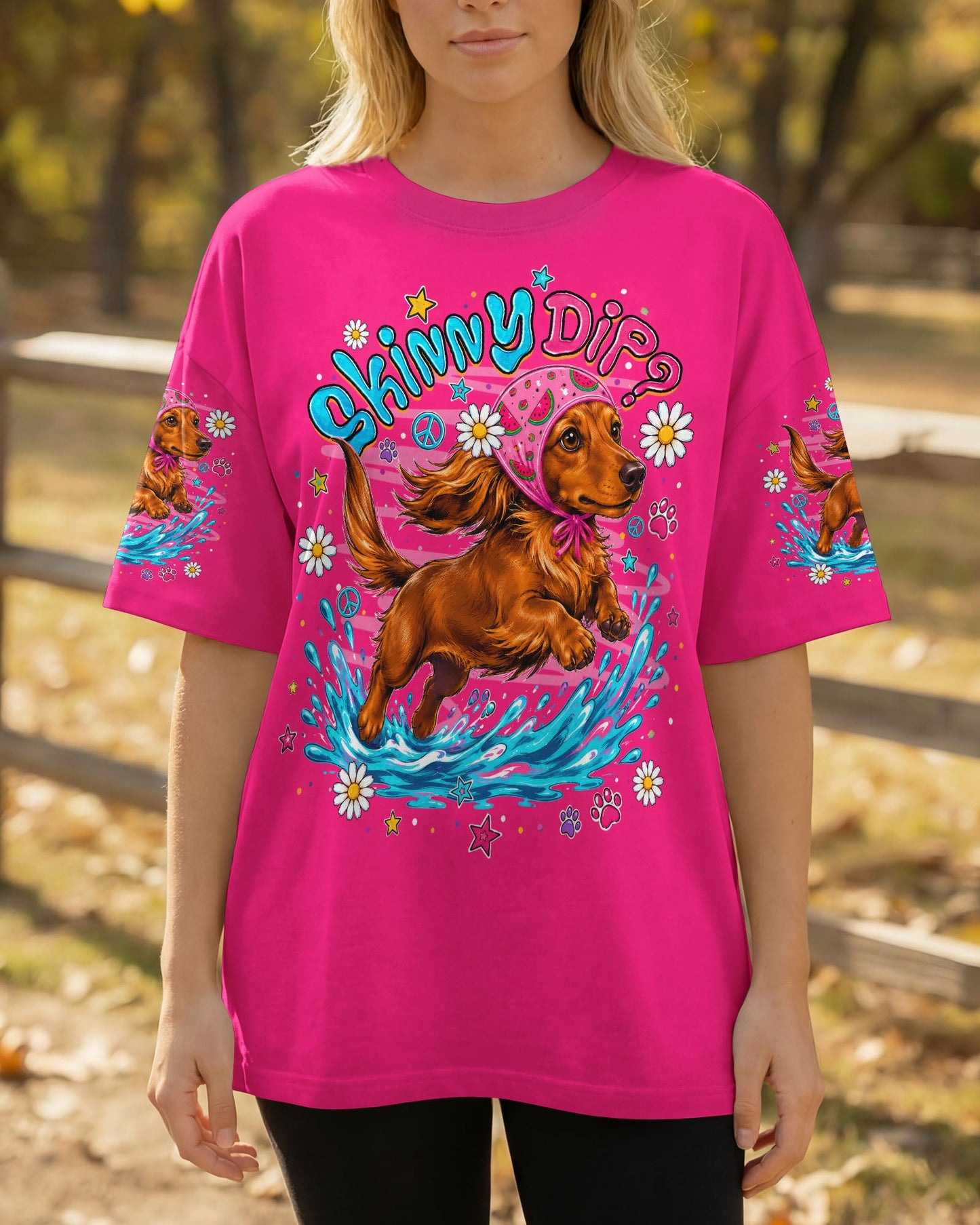 SKINNY DIP WIENER FLIP DACHSHUND DOG  ALL OVER PRINT - TLNO0306262