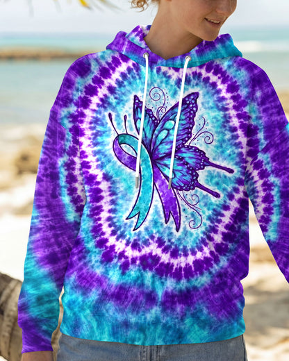 RIBBON SUICIDE PREVENTION AWARENESS BUTTERFLY SWIRL ALL OVER PRINT - TLNO0505261