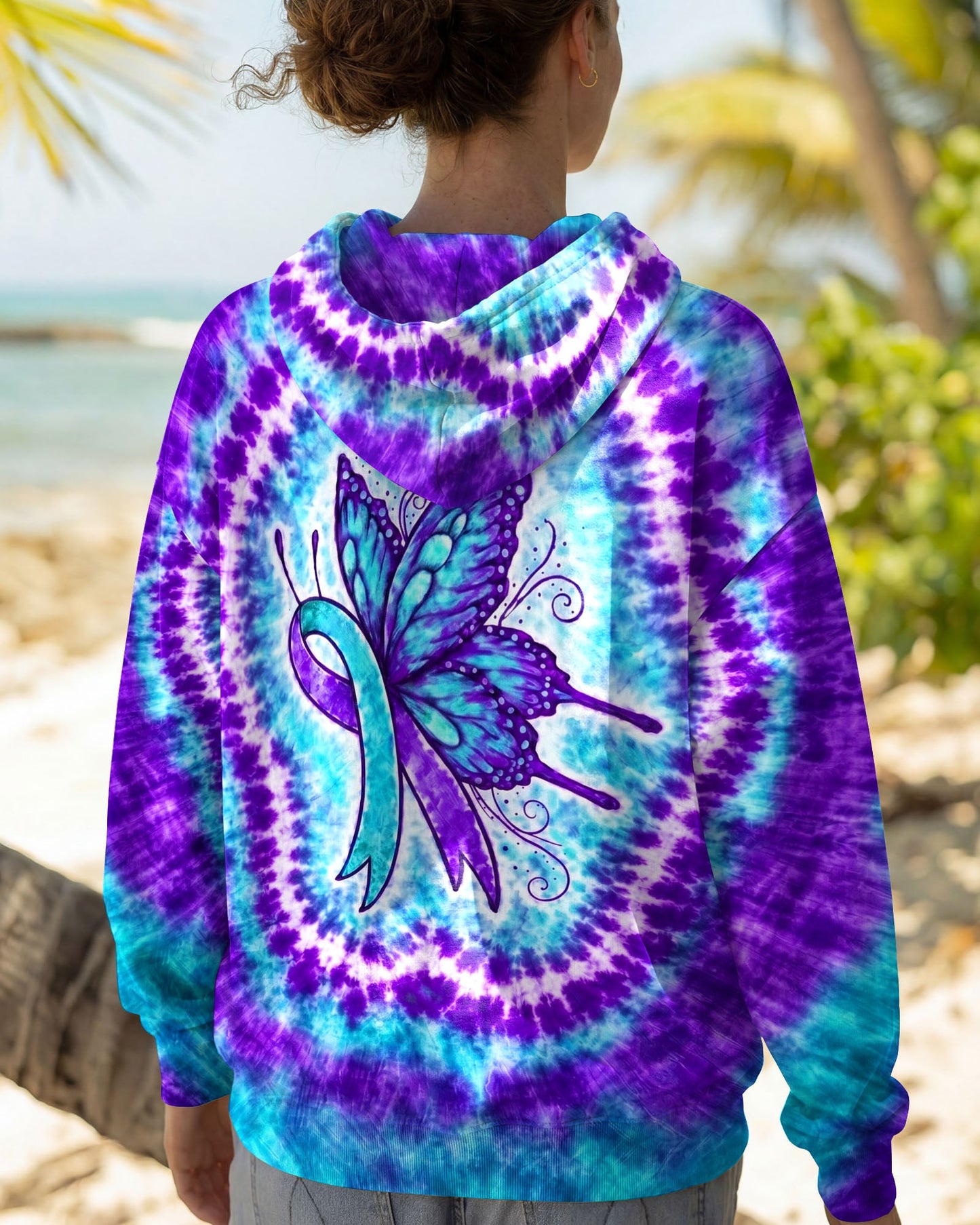RIBBON SUICIDE PREVENTION AWARENESS BUTTERFLY SWIRL ALL OVER PRINT - TLNO0505261