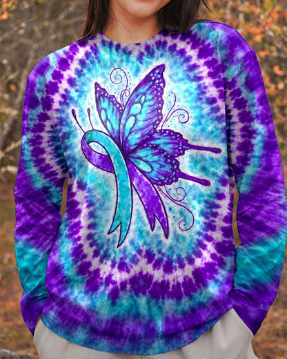 RIBBON SUICIDE PREVENTION AWARENESS BUTTERFLY SWIRL ALL OVER PRINT - TLNO0505261