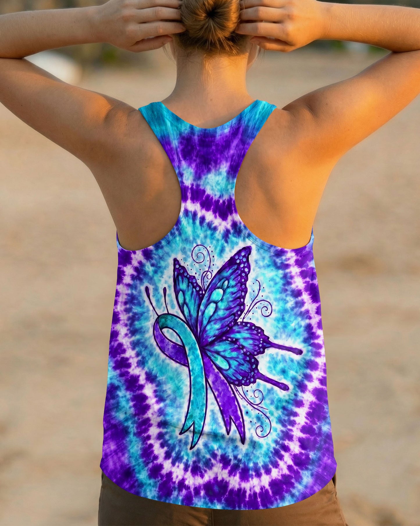 RIBBON SUICIDE PREVENTION AWARENESS BUTTERFLY SWIRL ALL OVER PRINT - TLNO0505261